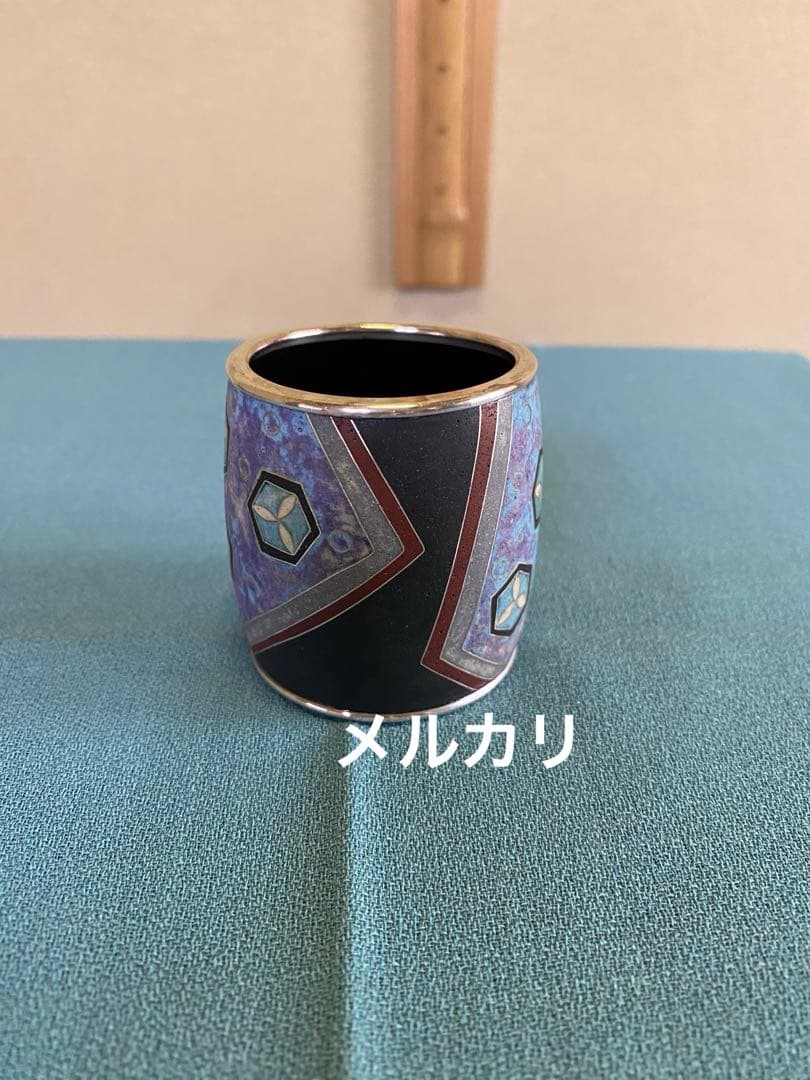 茶道具/蓋置 『亀甲文 いにしえ』泥釉七宝作家 上沼緋佐子