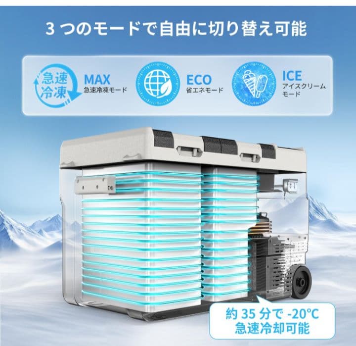 ポータブル冷蔵庫 55L 新品未使用 車載冷蔵庫 モバイルバッテリー付