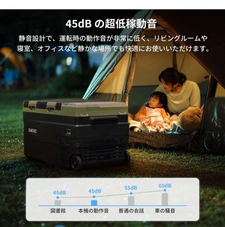 ポータブル冷蔵庫 55L 新品未使用 車載冷蔵庫 モバイルバッテリー付