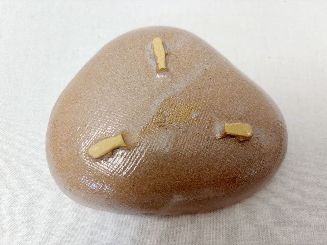 未使用 茶道具 赤織部 貝型小皿 銘々皿 陶印 5枚組 取り皿 在銘 共箱