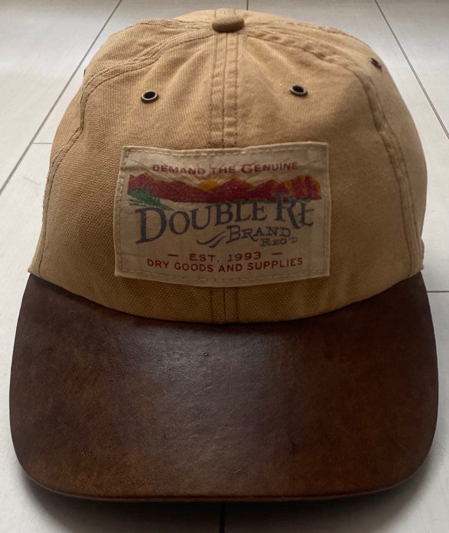 美品 00s RRL 革 レザー キャンバス ダック地 cap キャップ 帽子