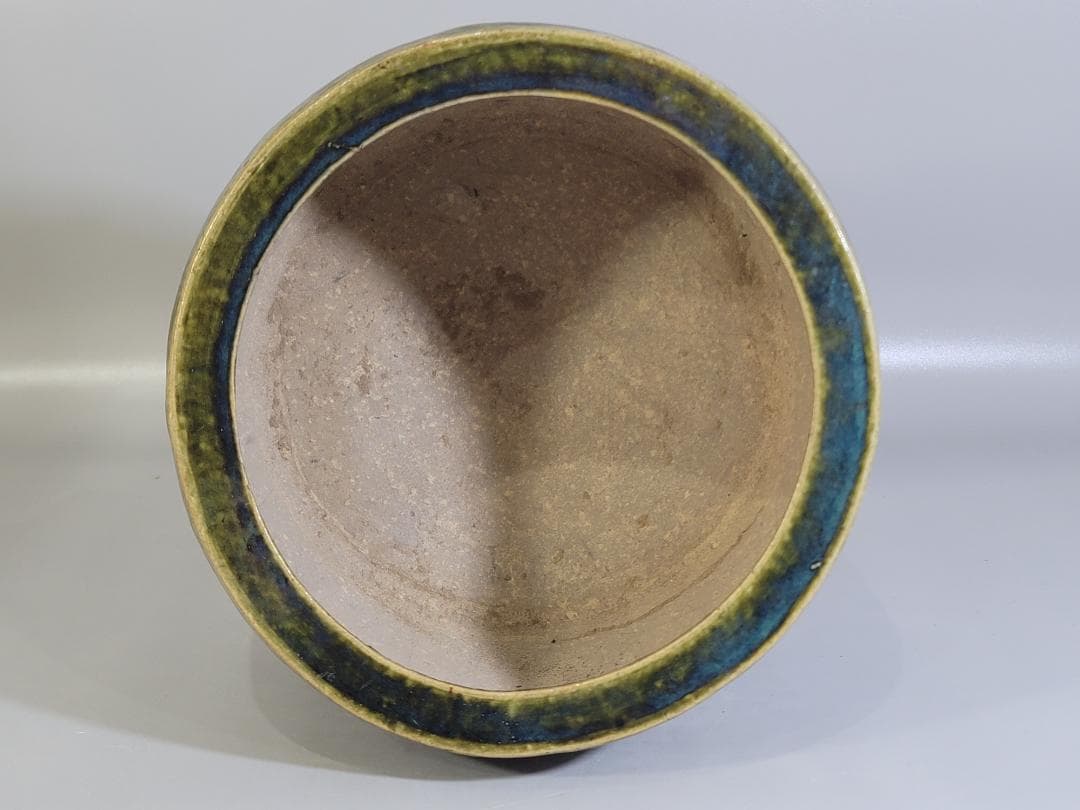 煎茶 織部釉 纏枝蓮花紋 瓶掛 時代物 古美術 DT247