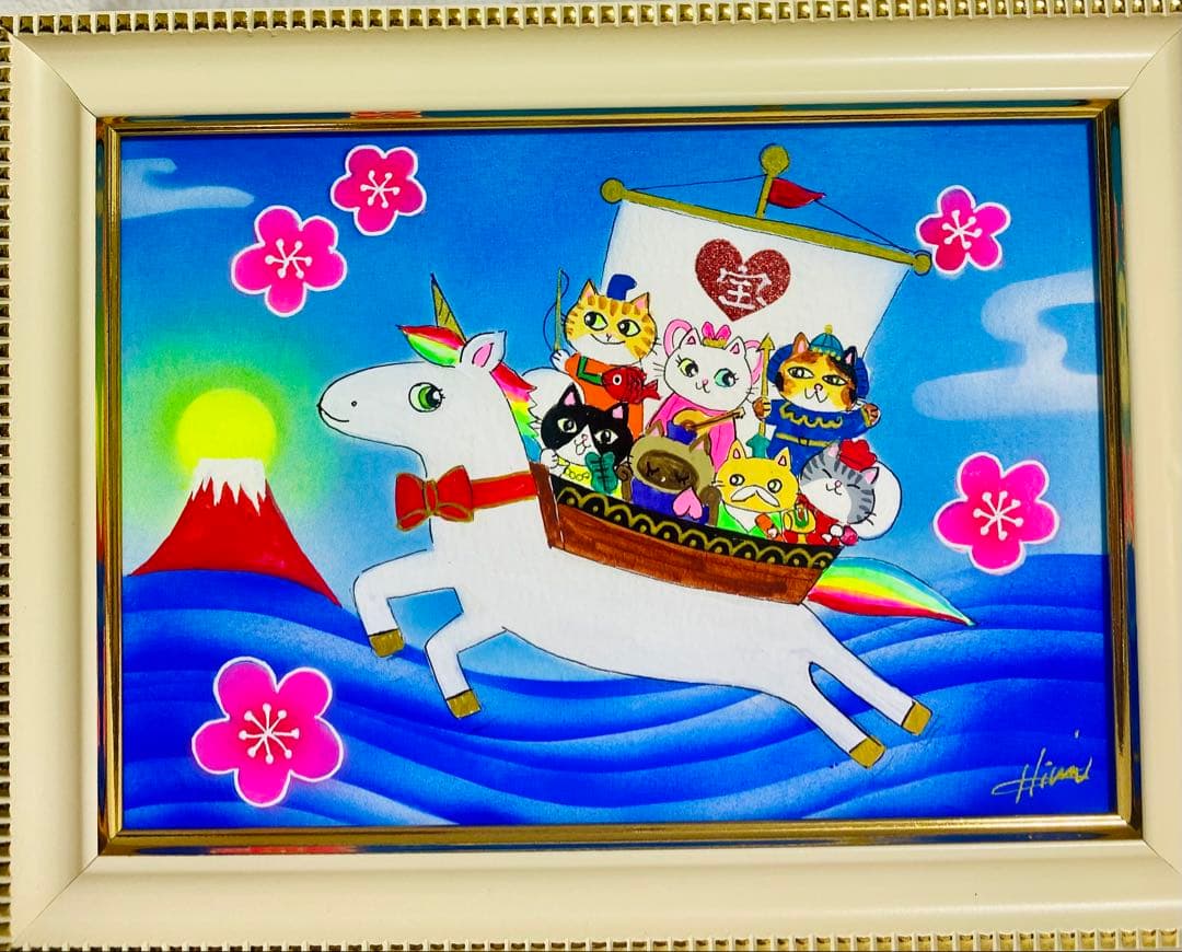 こまち絵画3点　　　薔薇の三日月と白馬