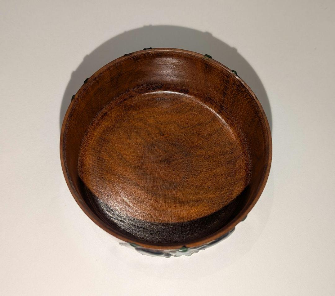 『茂利漆』茶器　光宣作　棗　菖蒲　茶道具　茶入　中次　木彫　あやめ　吹雪