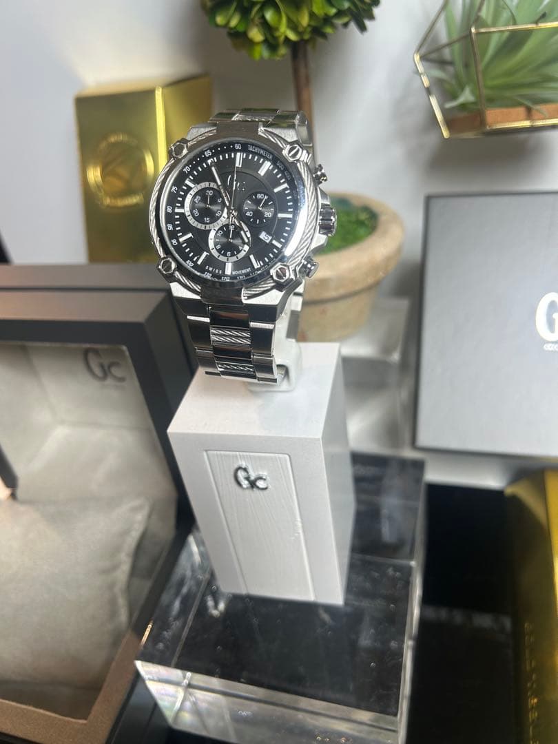 GC クロノグラフ 腕時計 ブラック/シルバー