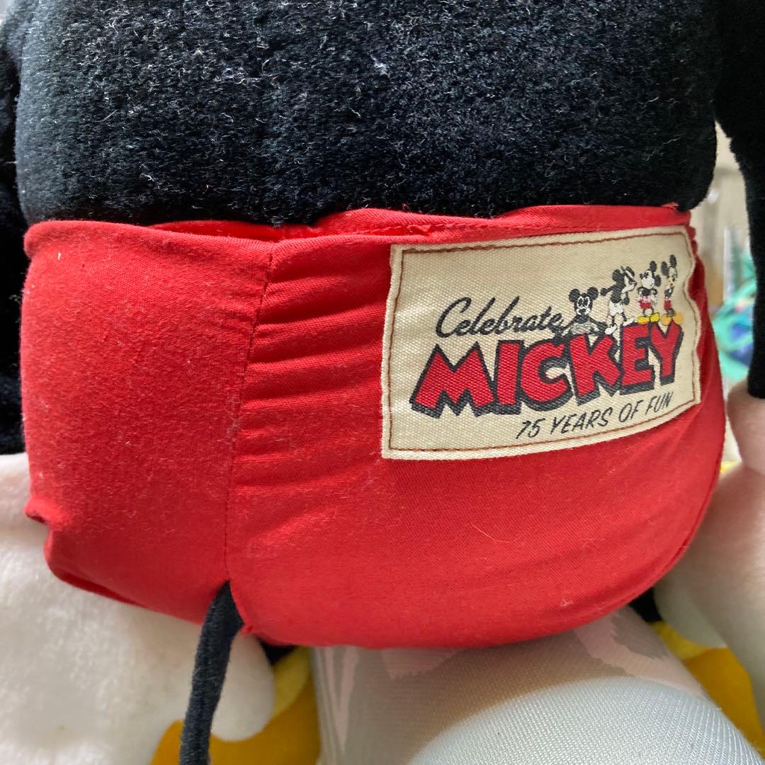 ディズニー　ミッキーマウス75周年記念タグ付き　ぬいぐるみ