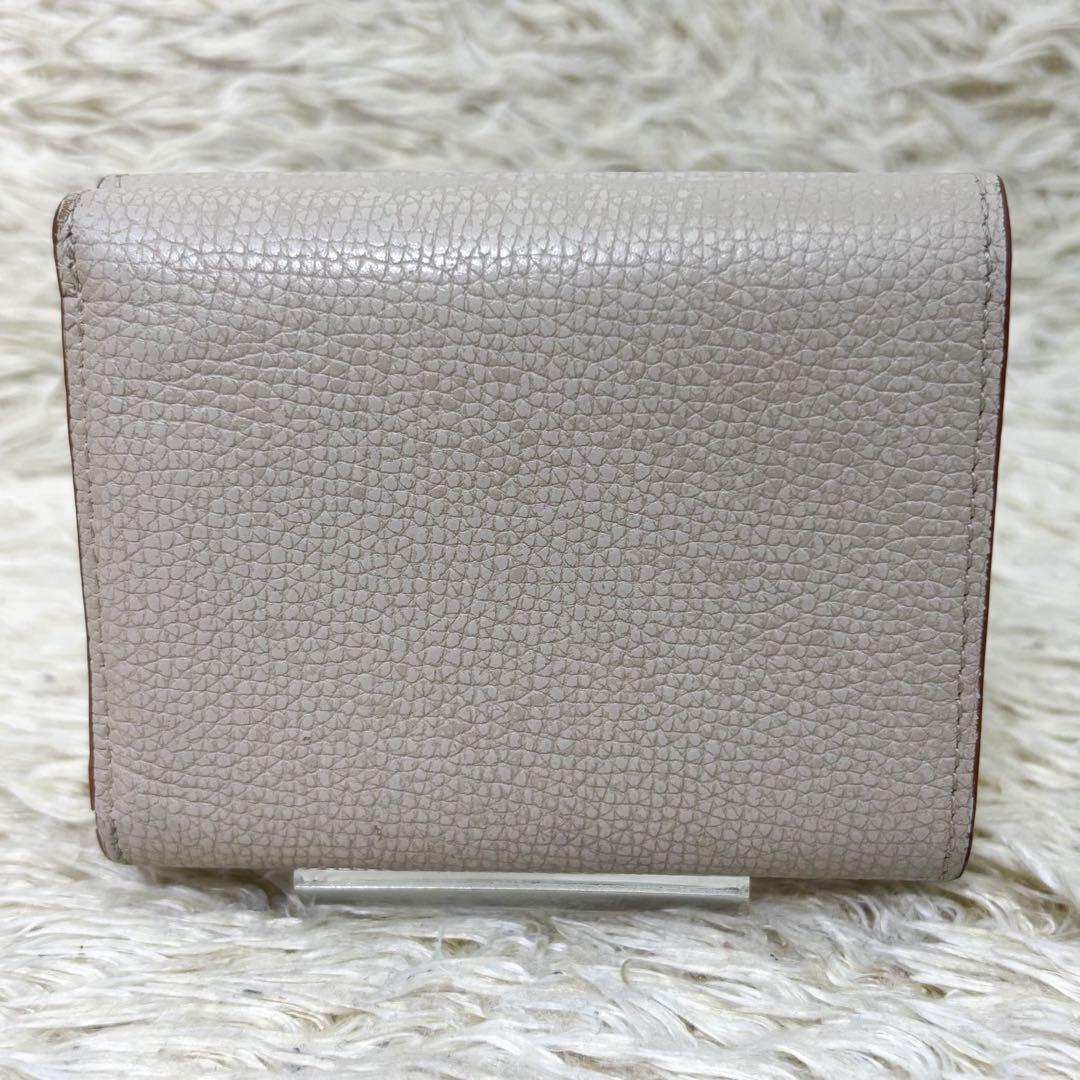 【美品】ロエベ トライフォールドウォレット アナグラム ペブルグレインカーフ