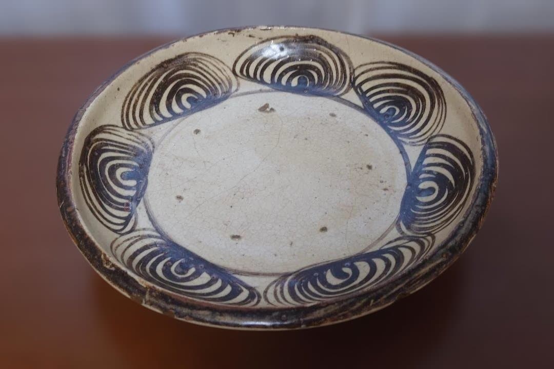 馬の目皿　江戸後期〜19世紀頃 大皿 石皿 六古窯 瀬戸焼 直径約33cm