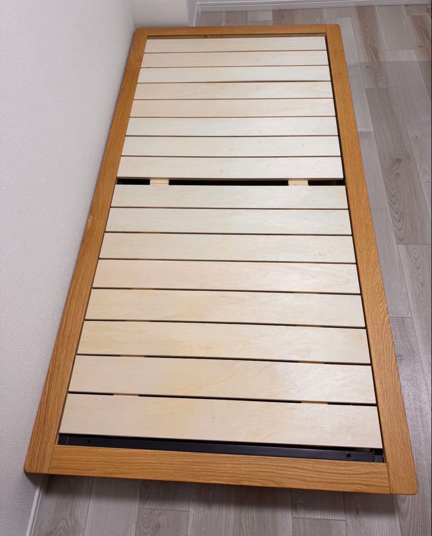 無印良品 木製ベッドフレーム オーク材突板 シングル 木製脚付き