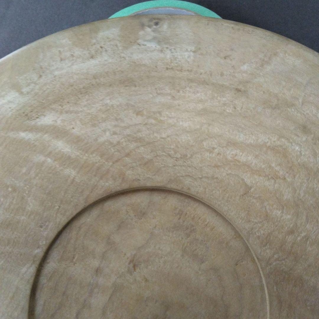 丸盆　くり抜き木工品　無垢材