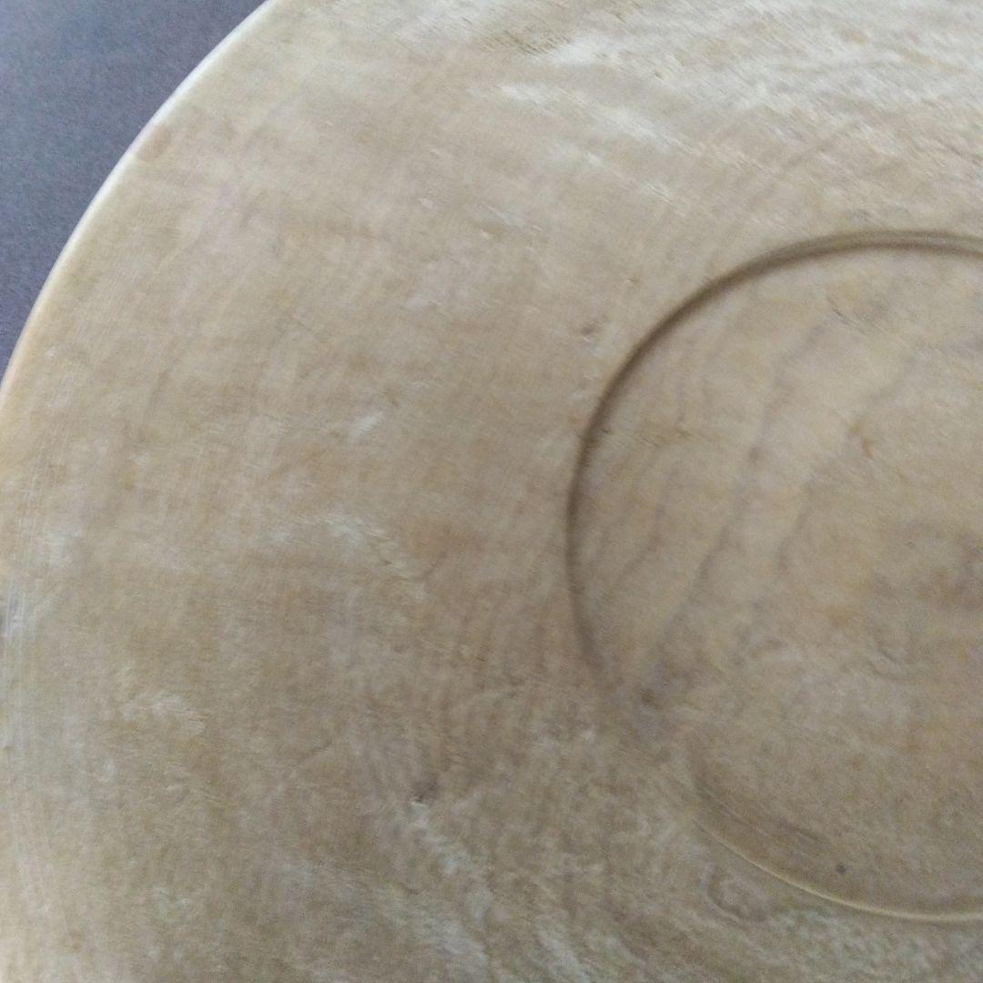 丸盆　くり抜き木工品　無垢材