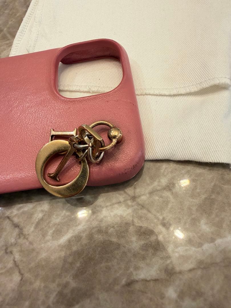 Dior ピンクレザー iPhone13ケース