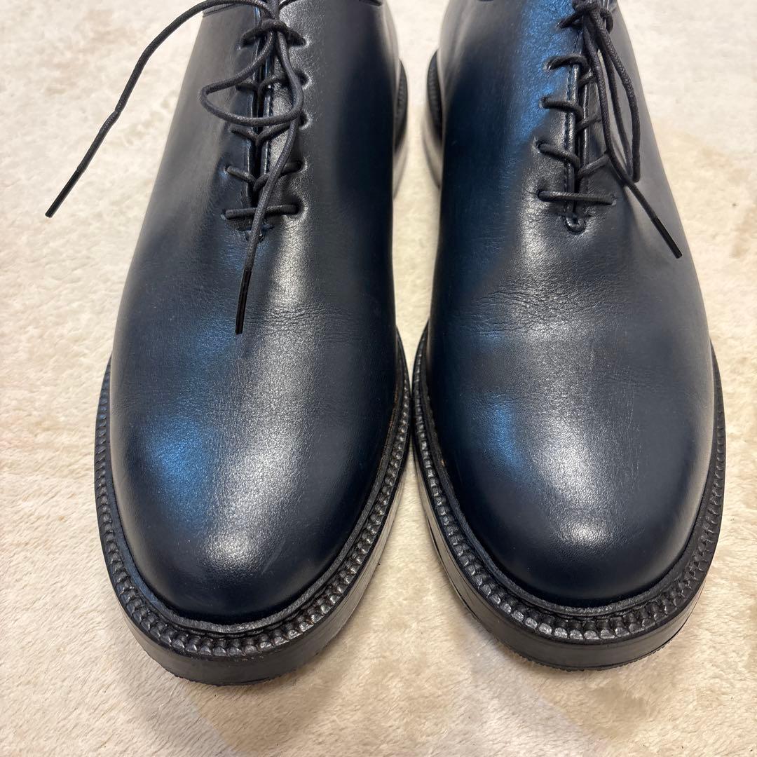 極美品⭐️YAMANE ダークネイビー コードバーン 革靴　レースアップ　28
