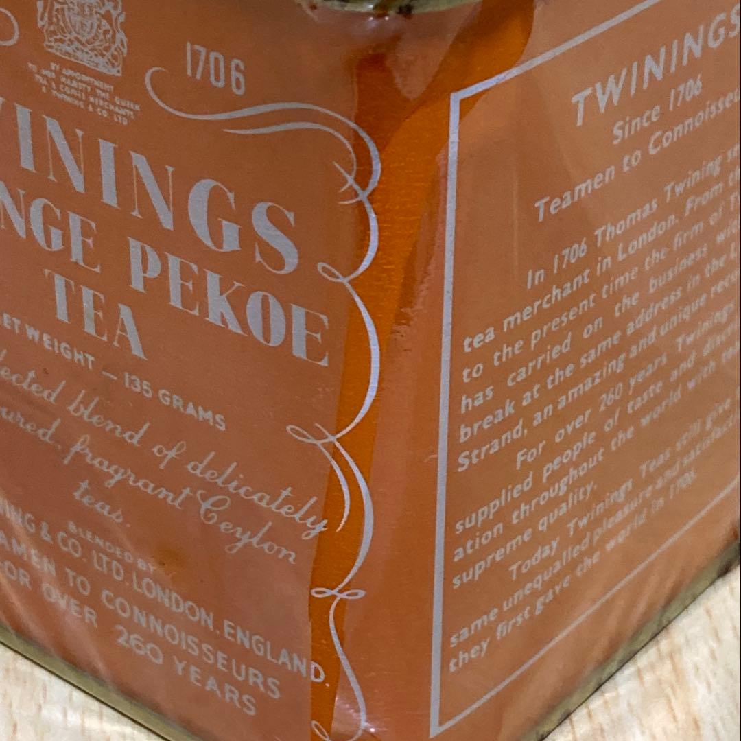 TWININGS 未開封 昭和レトロ紅茶缶/トワイニング オレンジペコ