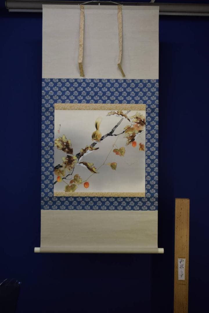 不詳/作者不詳/紅葉リス図/烏瓜/カラスウリ/布袋屋掛軸HG-839