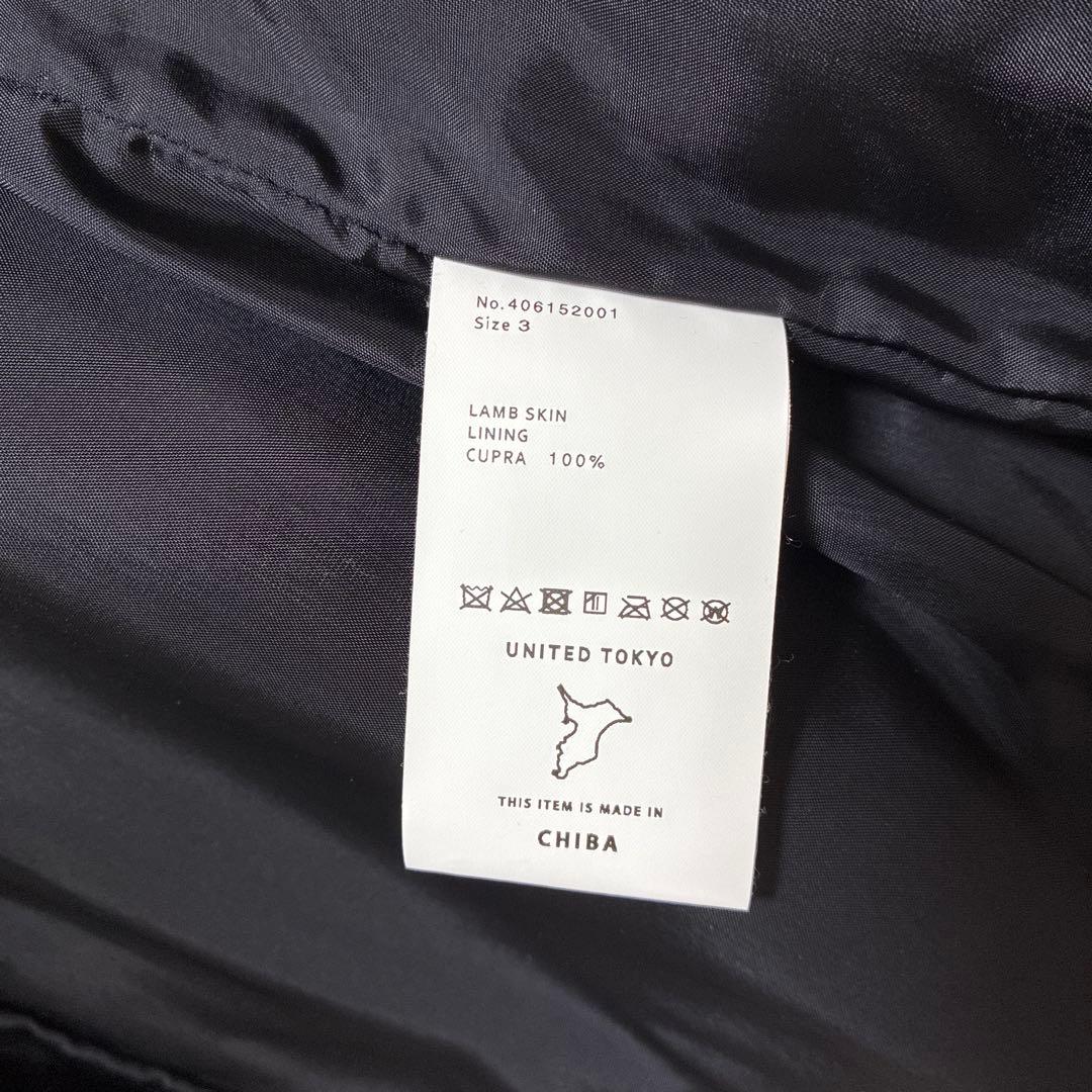 UNITED TOKYO シングルライダースジャケット サイズ3