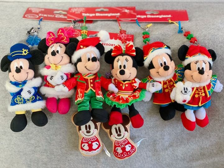 【まとめ売り】ディズニー ミッキー ミニー ぬいぐるみバッジ ストラップ