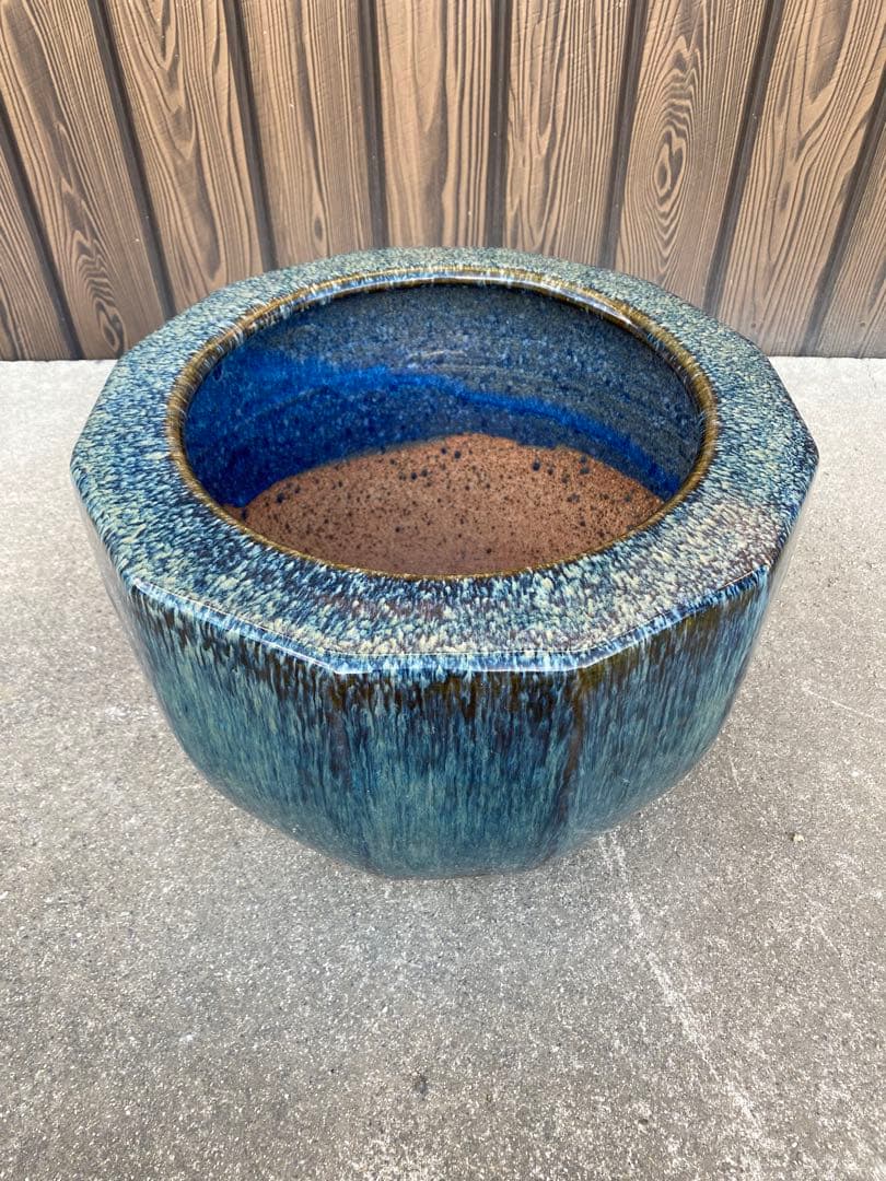 火鉢　海鼠釉　メダカ鉢　水鉢　金魚鉢　睡蓮鉢　古民具　骨董