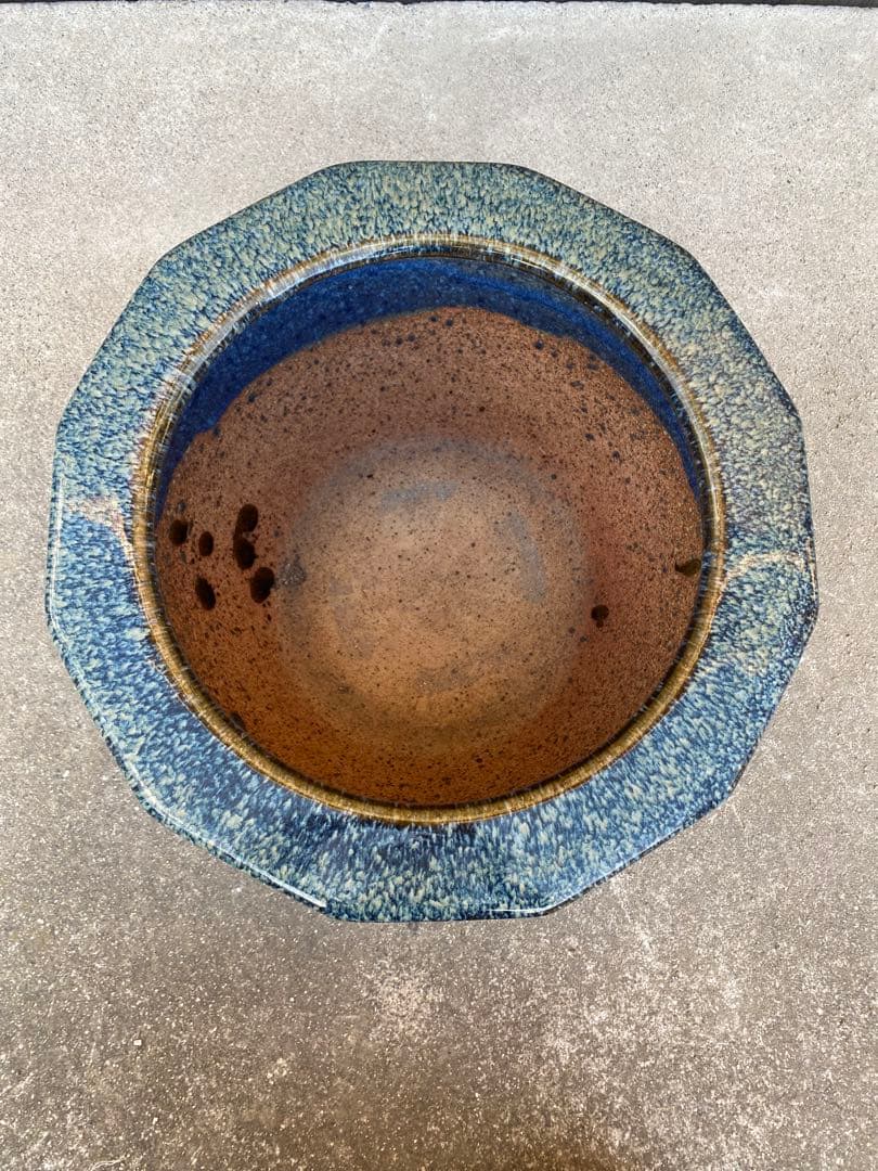火鉢　海鼠釉　メダカ鉢　水鉢　金魚鉢　睡蓮鉢　古民具　骨董