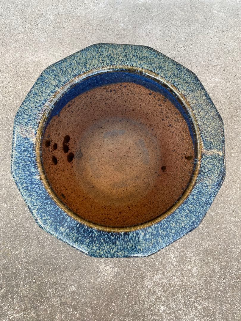火鉢　海鼠釉　メダカ鉢　水鉢　金魚鉢　睡蓮鉢　古民具　骨董