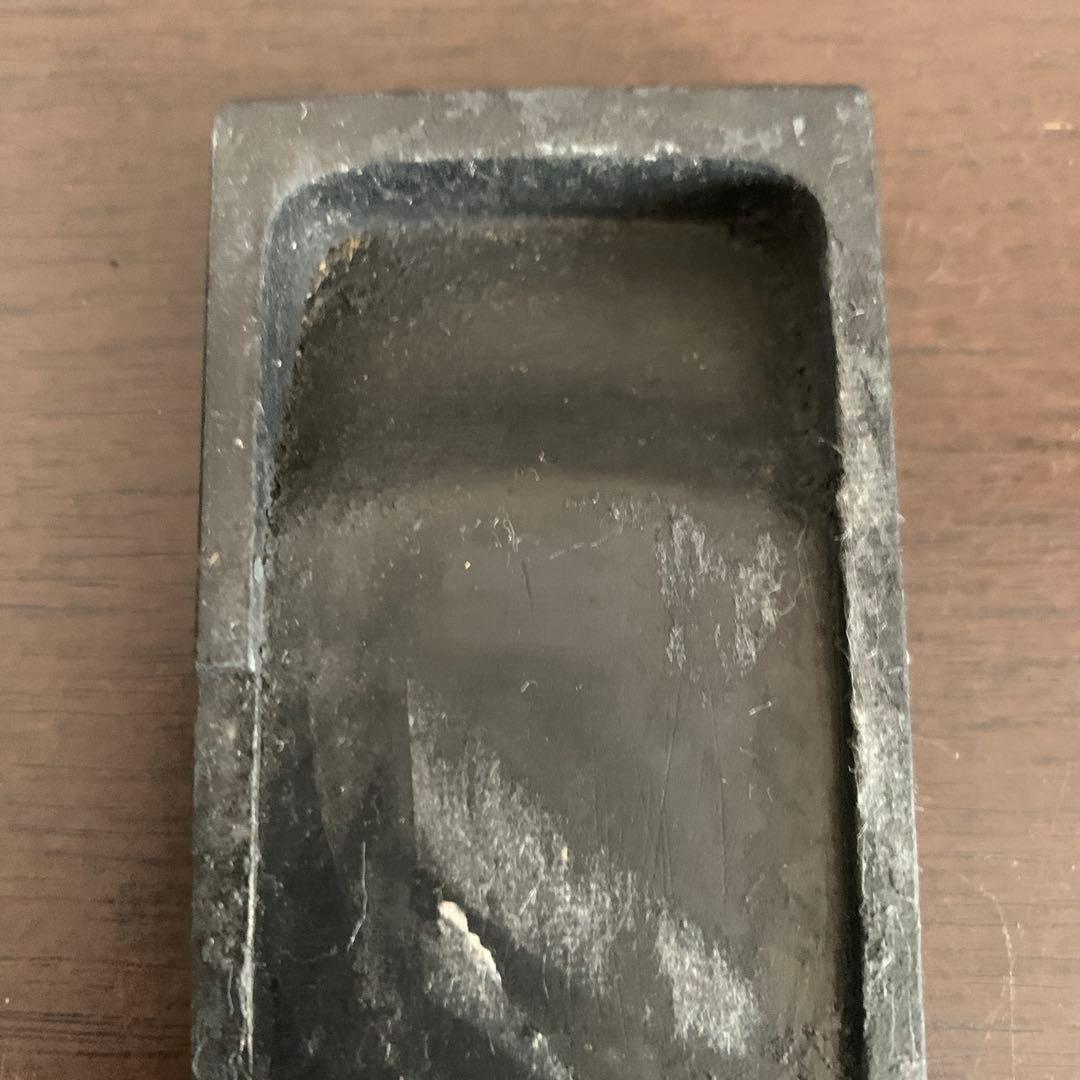 絵蓋付きミニ硯石