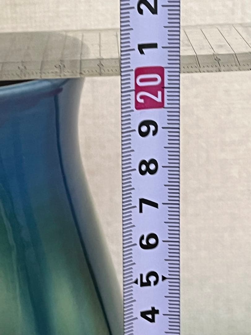 【特価】 柳雨軒 三代 人間国宝 徳田八十吉（正彦銘）碧明釉 花瓶 T241