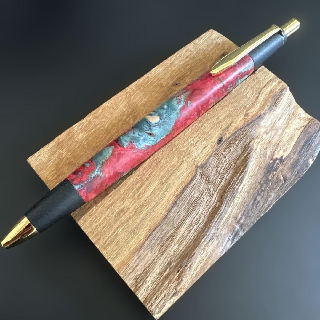 野原工芸似シャープペンシル　極上マスールバーチスタビライズドウッド　真鍮金具