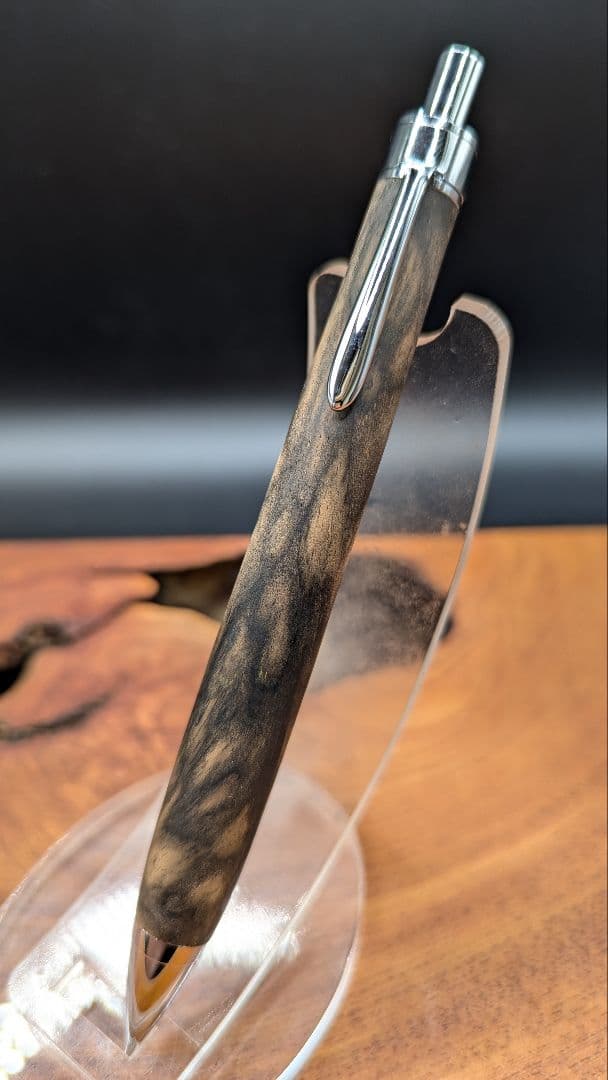 569 特上　黒柿　孔雀杢　木軸シャーペン　ボールペン　アウトレット