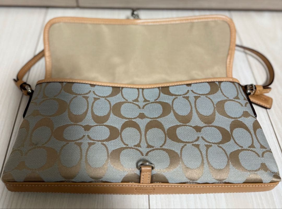 【美品】COACH シグネチャー ワンショルダーバッグ アクセサリーポーチ レア