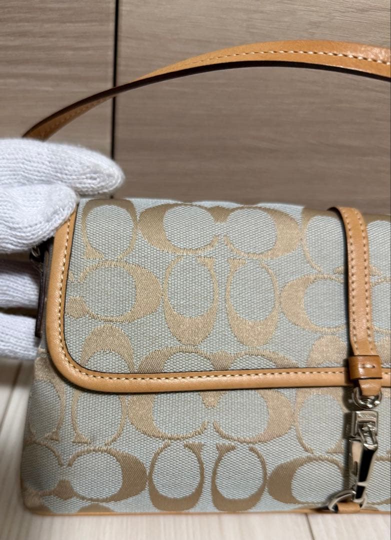 【美品】COACH シグネチャー ワンショルダーバッグ アクセサリーポーチ レア