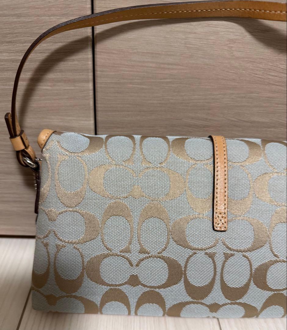 【美品】COACH シグネチャー ワンショルダーバッグ アクセサリーポーチ レア