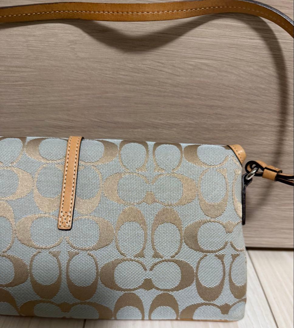 【美品】COACH シグネチャー ワンショルダーバッグ アクセサリーポーチ レア