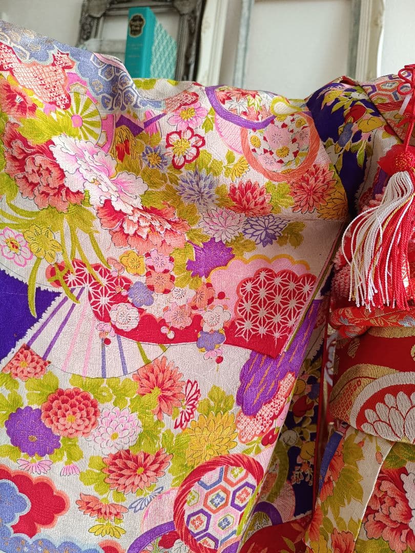 専用です☆アンティーク紫百花繚乱の着物と長襦袢