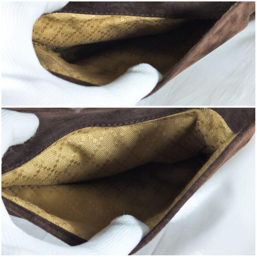 GUCCI グッチ バンブー 2way ハンドバッグ スエード こげ茶 オールド