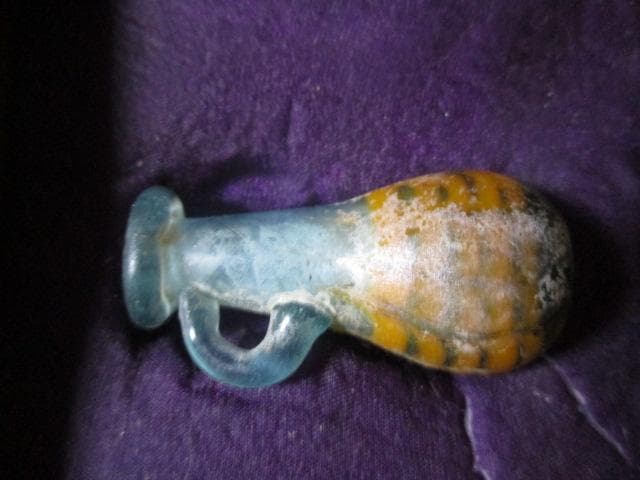 メソポタミア文明　コアガラス　香油瓶　X17-3M　２４２２