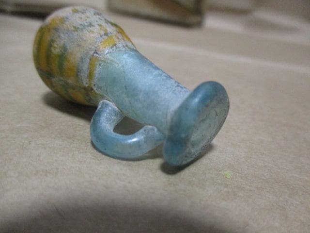 メソポタミア文明　コアガラス　香油瓶　X17-3M　２４２２