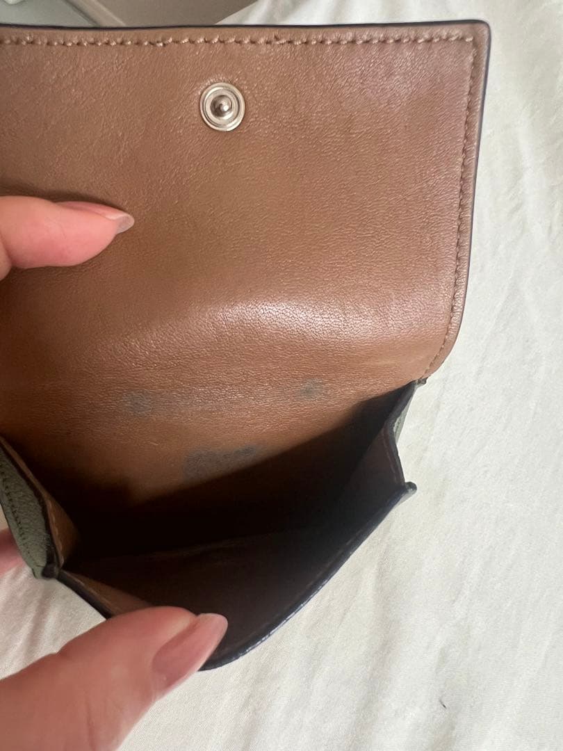 美品✨LOEWE ロエベ　トライフォールドウォレット　アボカド