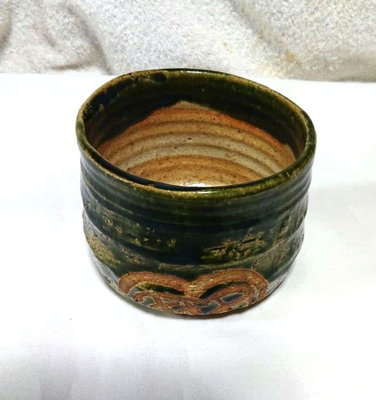 作介作織部茶碗木箱付きA457