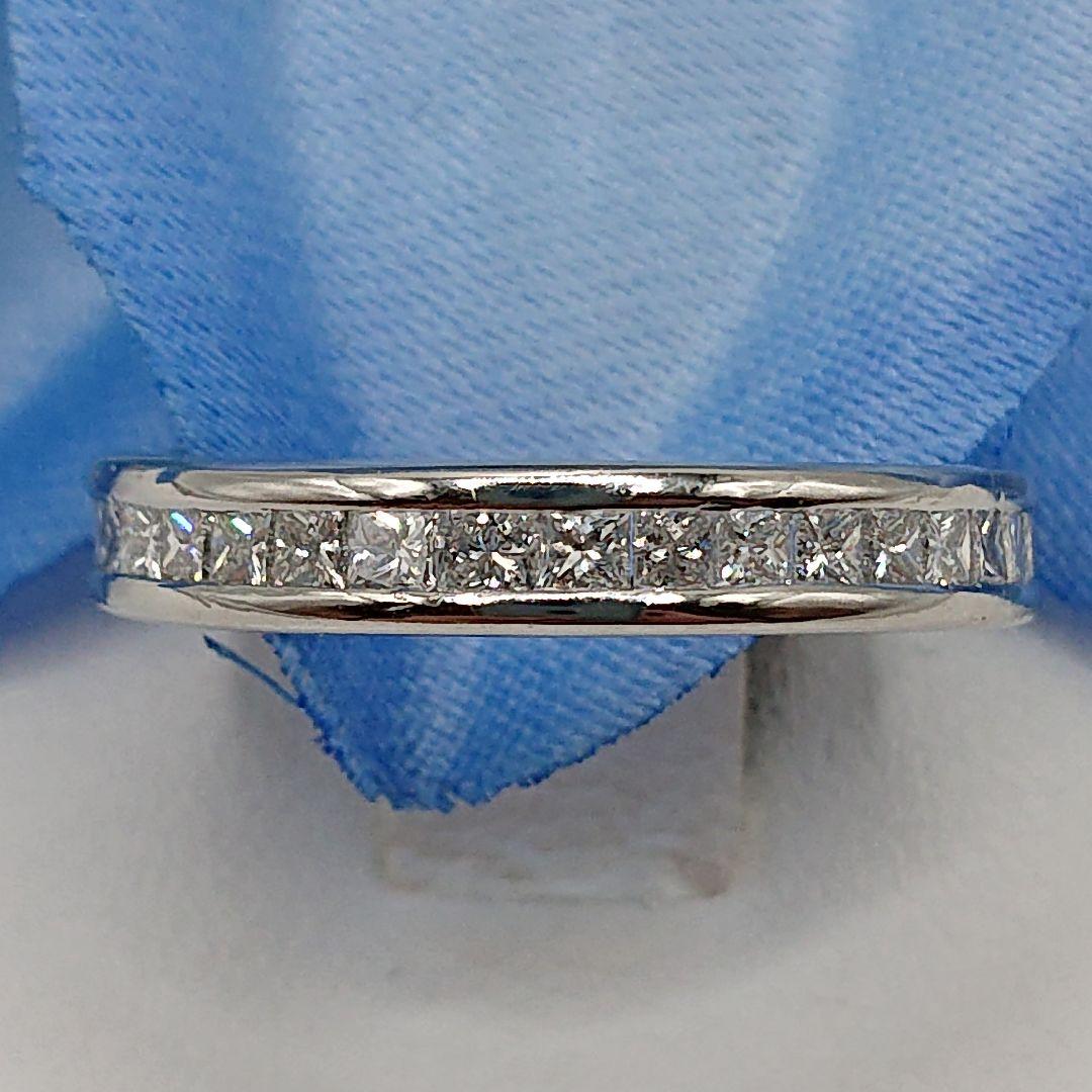 1カラット プリンセス フルエタニティ天然ダイヤモンドリングPt900