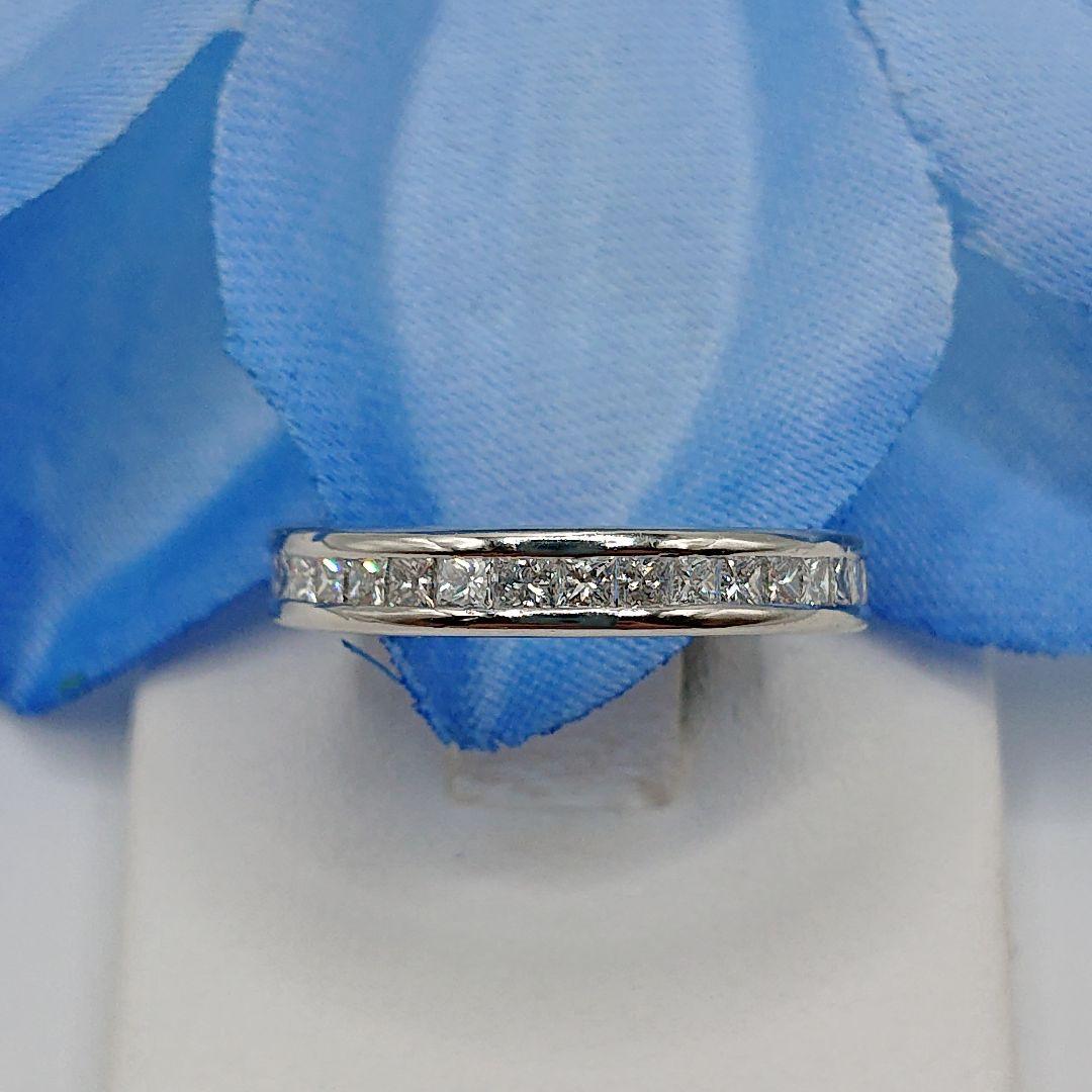 1カラット プリンセス フルエタニティ天然ダイヤモンドリングPt900