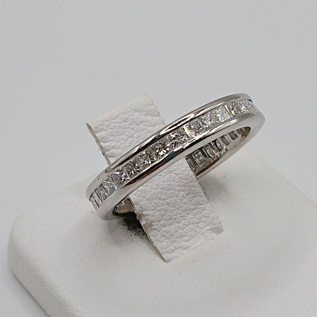 1カラット プリンセス フルエタニティ天然ダイヤモンドリングPt900