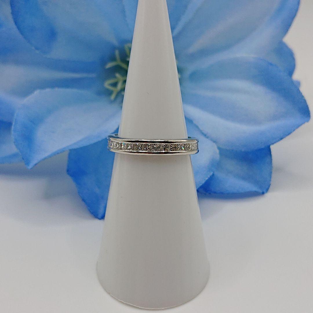 1カラット プリンセス フルエタニティ天然ダイヤモンドリングPt900