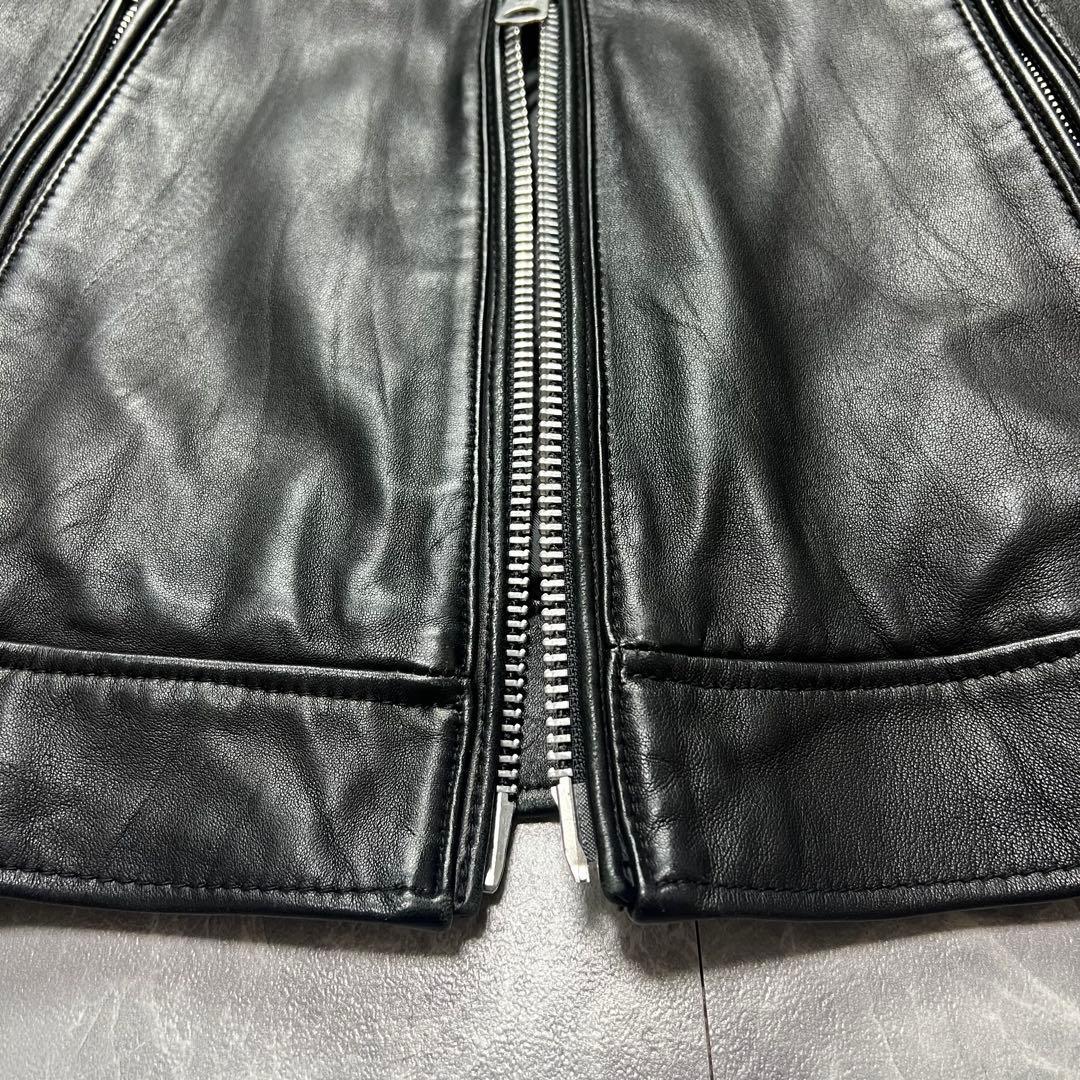 極美品　ナノユニバース　シングルライダース　ジャケット　ラムレザー　キルティング