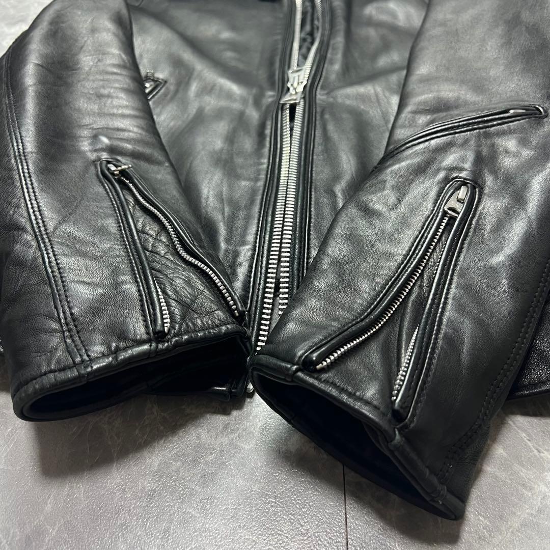 極美品　ナノユニバース　シングルライダース　ジャケット　ラムレザー　キルティング
