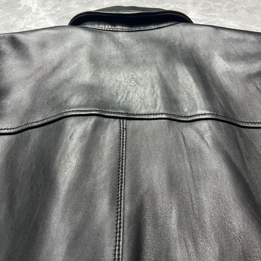 極美品　ナノユニバース　シングルライダース　ジャケット　ラムレザー　キルティング