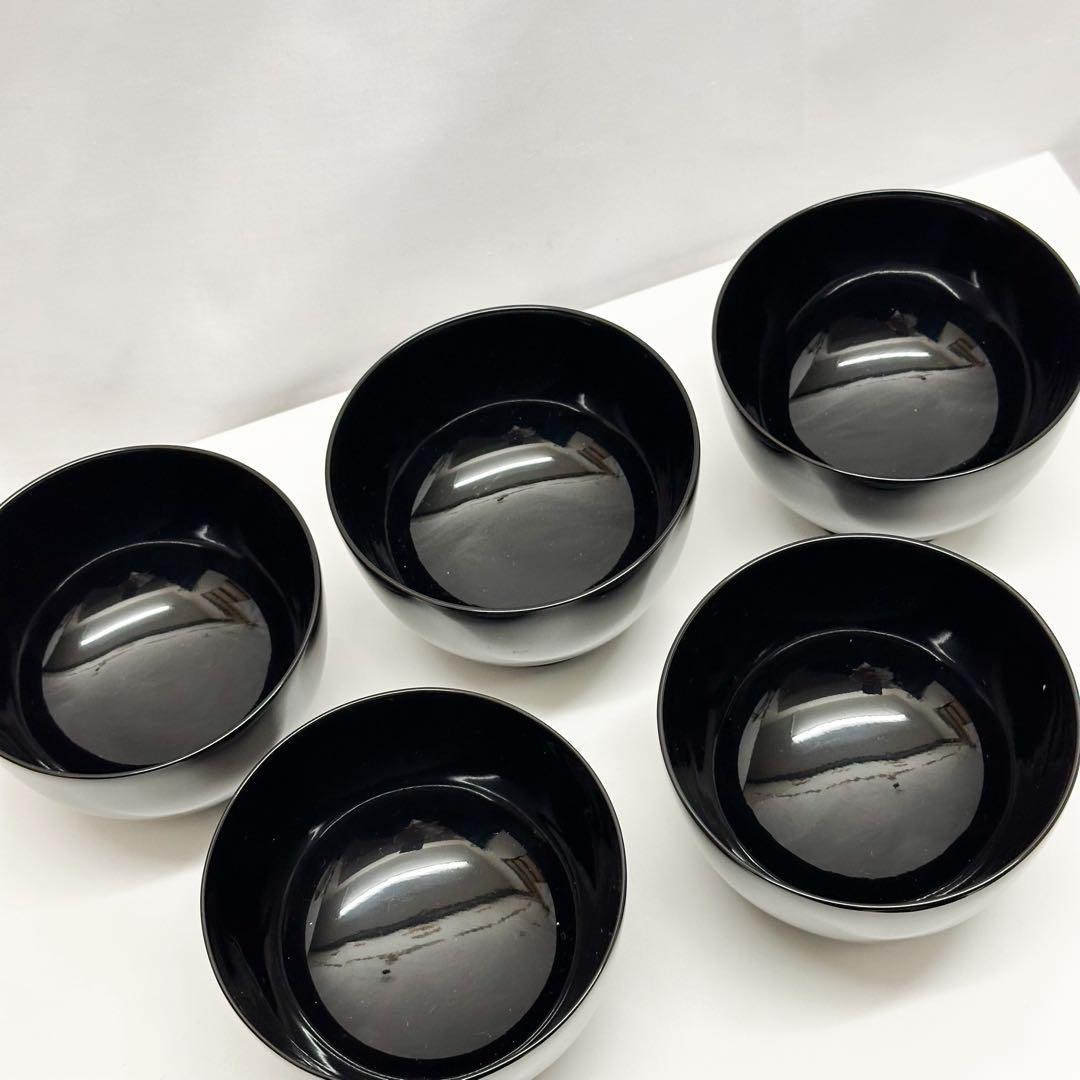 未使用 輪島塗 最高峰 慶塚作 吸物椀 5客セット 草花絵替蒔絵 共箱付