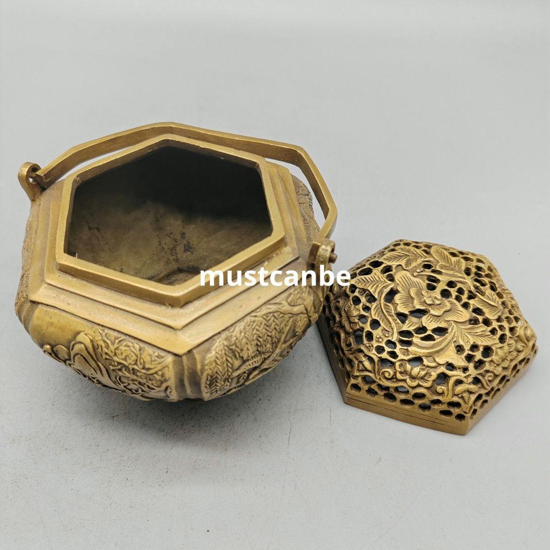 香炉 暖手炉 香具 提梁薫香炉 銅製品 工芸品 置物