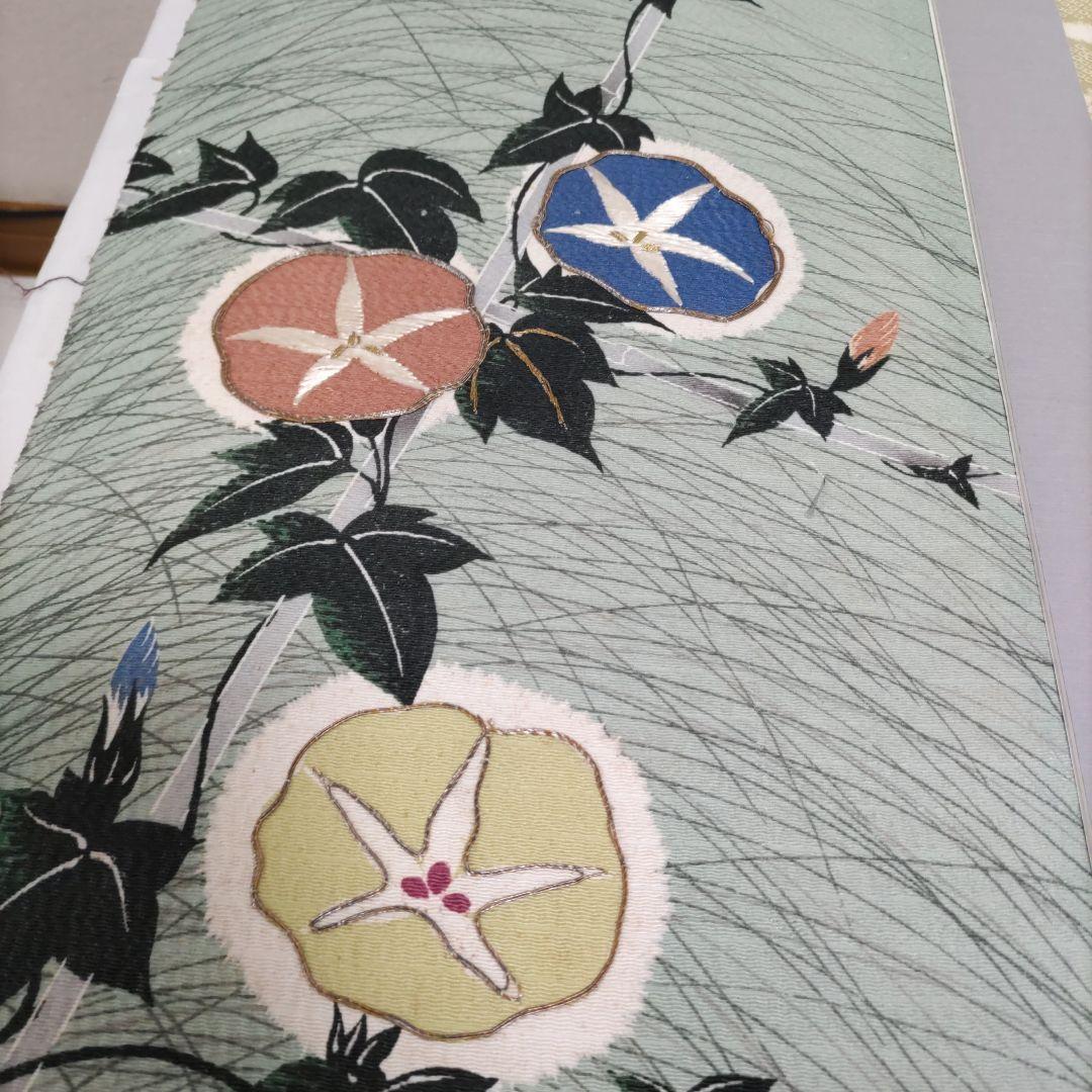 日本画 額と帯地　古布