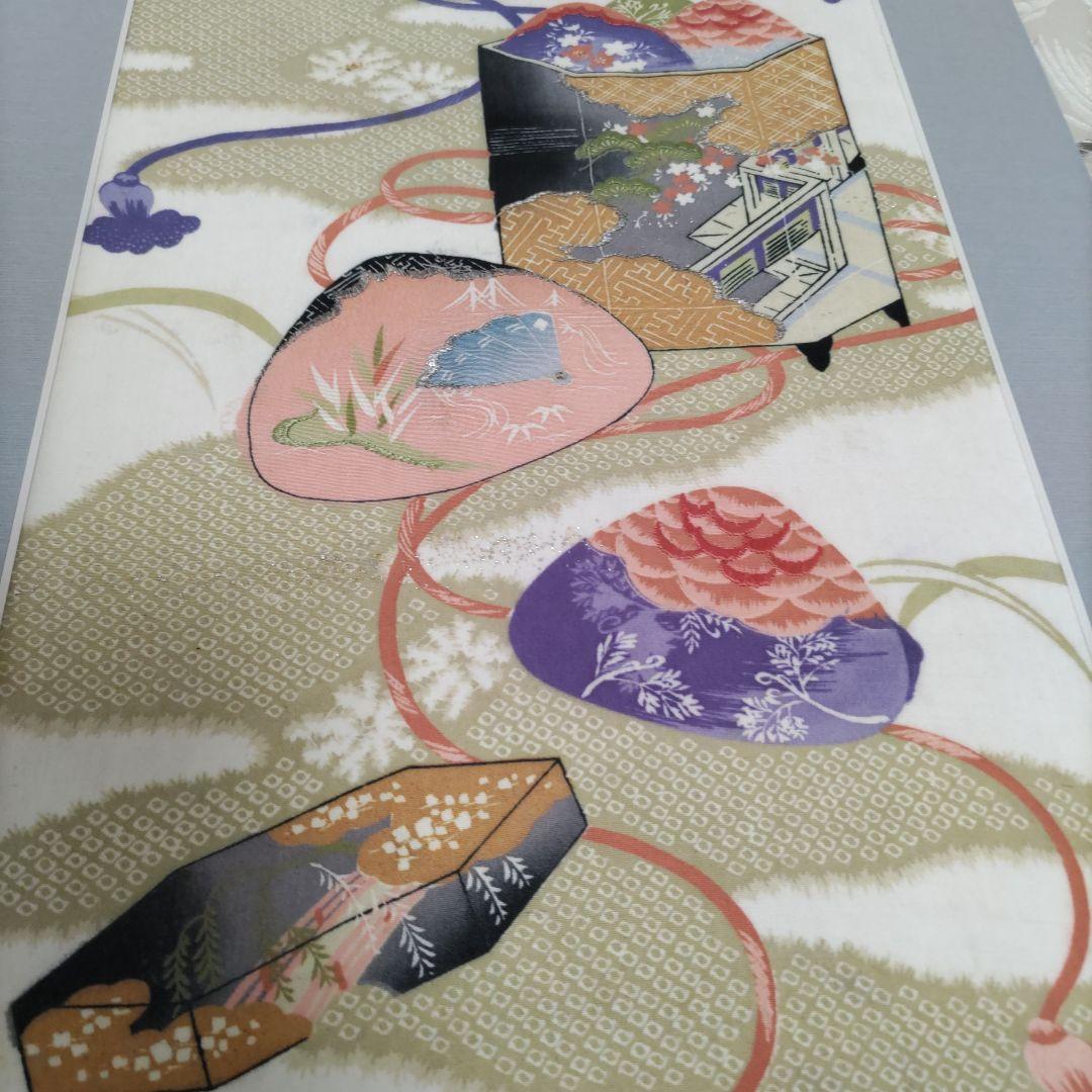 日本画 額と帯地　古布