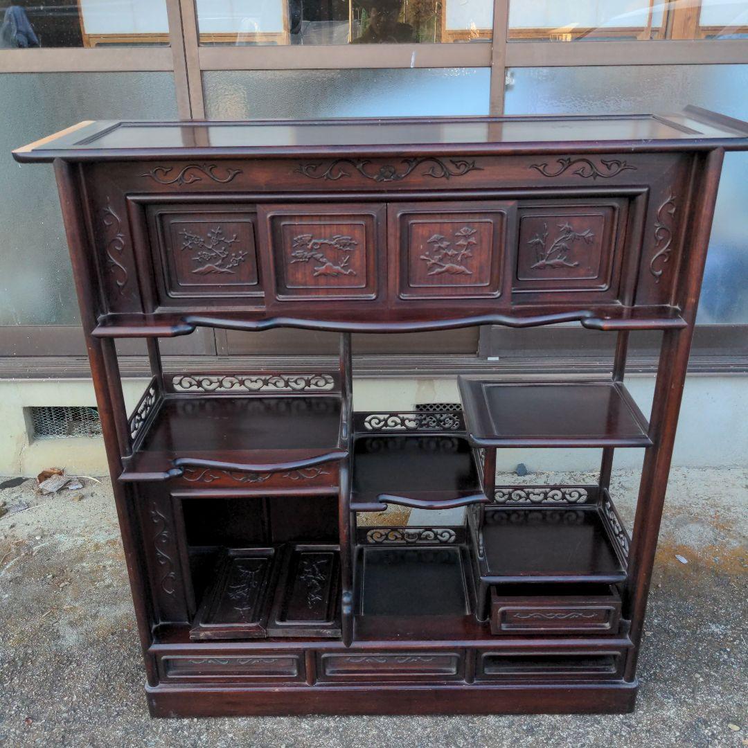 木製彫刻収納棚